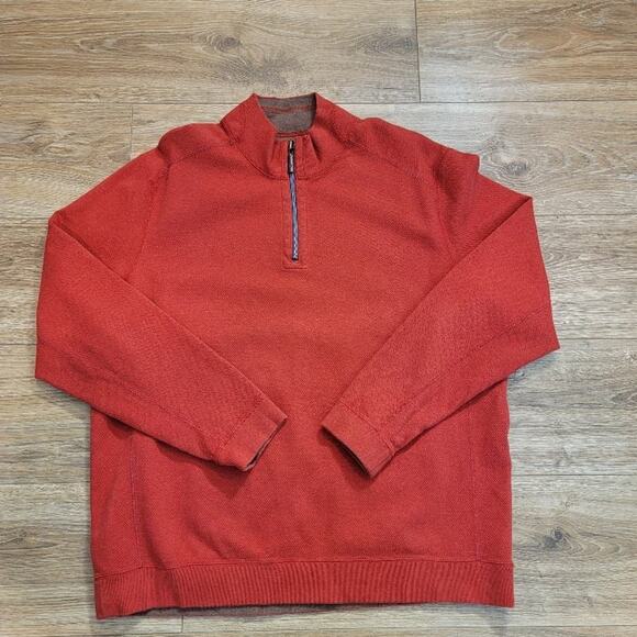 Tommy Bahama Sweater Pullover Men's Fishing Marlin Large Long Sleeve Red Orange - Picture 6 of 11